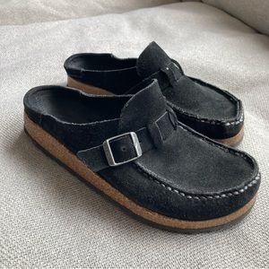 Birkenstock Buckley Women’s Mule Clogs Leather Shoes Black Size EU 38 7-7.5